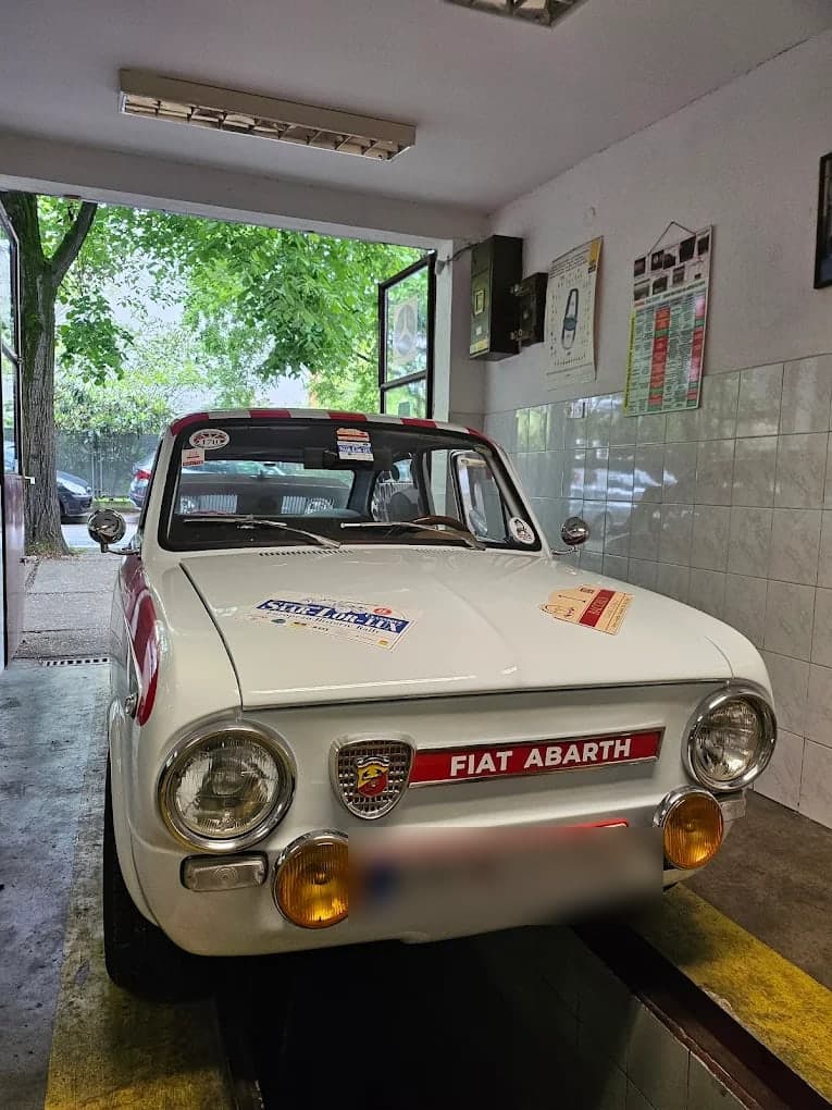 Classic Fiat Abarth in for electrical work